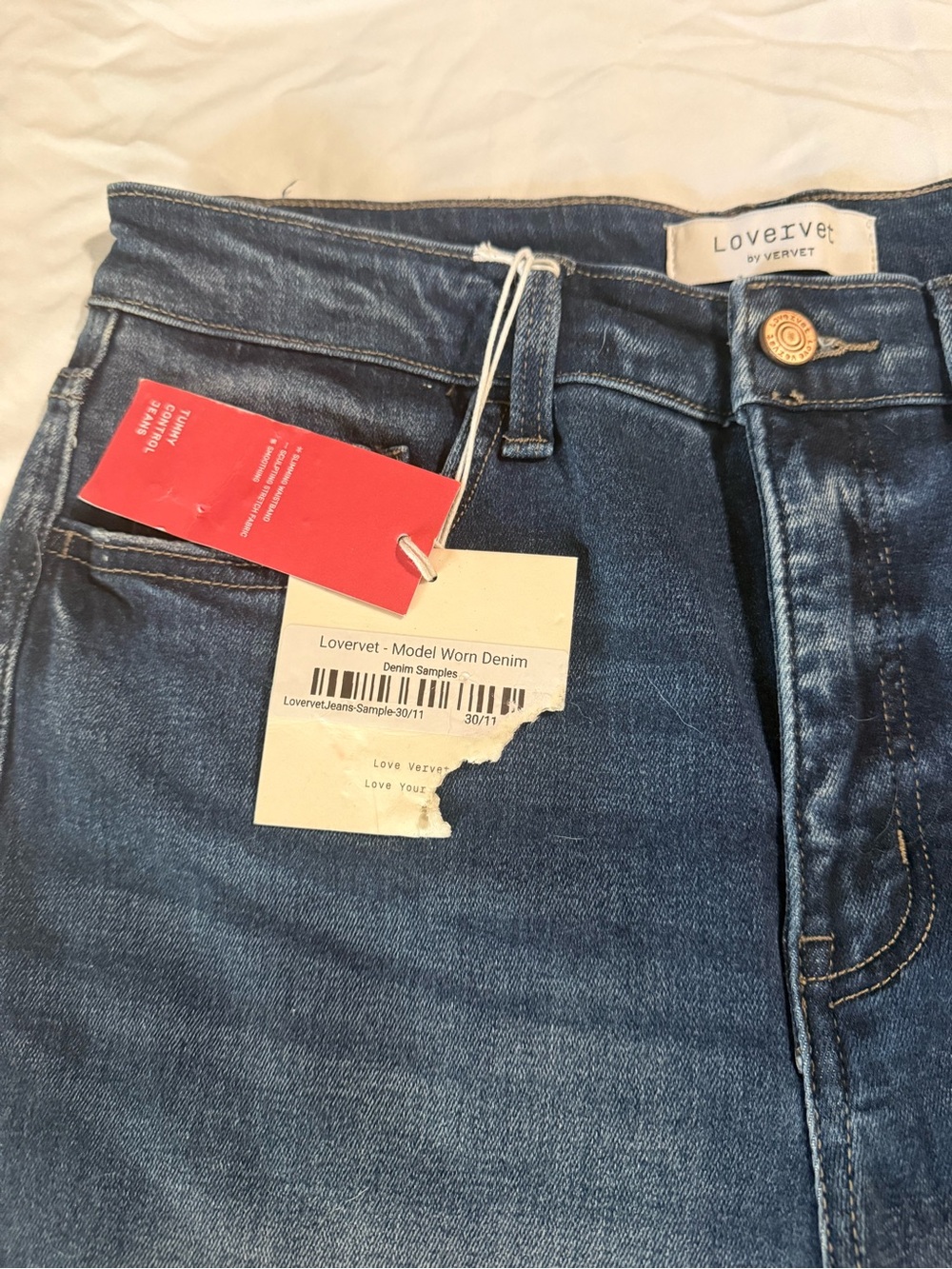 NWT Lovervet by Vervet Tummy Control Bootcut Jeans Size 30 / 11 Dark Wash Sample - Picture 6 of 8